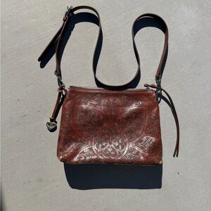 Brighton Brown Embossed Crossbody Bag